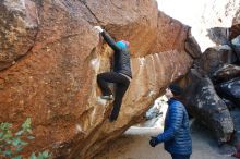 Bouldering in Hueco Tanks on 01/02/2019 with Blue Lizard Climbing and Yoga

Filename: SRM_20190102_1032120.jpg
Aperture: f/5.0
Shutter Speed: 1/320
Body: Canon EOS-1D Mark II
Lens: Canon EF 16-35mm f/2.8 L