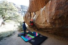 Bouldering in Hueco Tanks on 01/02/2019 with Blue Lizard Climbing and Yoga

Filename: SRM_20190102_1042110.jpg
Aperture: f/5.0
Shutter Speed: 1/320
Body: Canon EOS-1D Mark II
Lens: Canon EF 16-35mm f/2.8 L