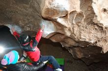 Bouldering in Hueco Tanks on 01/02/2019 with Blue Lizard Climbing and Yoga

Filename: SRM_20190102_1110340.jpg
Aperture: f/5.6
Shutter Speed: 1/250
Body: Canon EOS-1D Mark II
Lens: Canon EF 16-35mm f/2.8 L