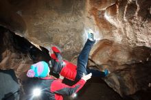 Bouldering in Hueco Tanks on 01/02/2019 with Blue Lizard Climbing and Yoga

Filename: SRM_20190102_1115300.jpg
Aperture: f/5.6
Shutter Speed: 1/250
Body: Canon EOS-1D Mark II
Lens: Canon EF 16-35mm f/2.8 L