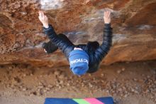 Bouldering in Hueco Tanks on 01/02/2019 with Blue Lizard Climbing and Yoga

Filename: SRM_20190102_1153110.jpg
Aperture: f/2.0
Shutter Speed: 1/60
Body: Canon EOS-1D Mark II
Lens: Canon EF 50mm f/1.8 II