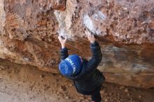 Bouldering in Hueco Tanks on 01/02/2019 with Blue Lizard Climbing and Yoga

Filename: SRM_20190102_1156360.jpg
Aperture: f/3.2
Shutter Speed: 1/250
Body: Canon EOS-1D Mark II
Lens: Canon EF 50mm f/1.8 II