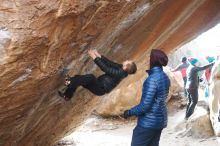 Bouldering in Hueco Tanks on 01/02/2019 with Blue Lizard Climbing and Yoga

Filename: SRM_20190102_1229200.jpg
Aperture: f/3.5
Shutter Speed: 1/320
Body: Canon EOS-1D Mark II
Lens: Canon EF 50mm f/1.8 II