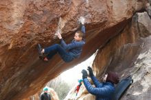 Bouldering in Hueco Tanks on 01/02/2019 with Blue Lizard Climbing and Yoga

Filename: SRM_20190102_1234490.jpg
Aperture: f/3.5
Shutter Speed: 1/320
Body: Canon EOS-1D Mark II
Lens: Canon EF 50mm f/1.8 II