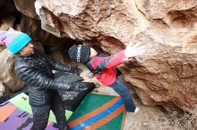 Bouldering in Hueco Tanks on 01/02/2019 with Blue Lizard Climbing and Yoga

Filename: SRM_20190102_1331380.jpg
Aperture: f/5.6
Shutter Speed: 1/250
Body: Canon EOS-1D Mark II
Lens: Canon EF 16-35mm f/2.8 L