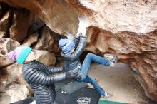 Bouldering in Hueco Tanks on 01/02/2019 with Blue Lizard Climbing and Yoga

Filename: SRM_20190102_1332210.jpg
Aperture: f/4.0
Shutter Speed: 1/250
Body: Canon EOS-1D Mark II
Lens: Canon EF 16-35mm f/2.8 L