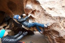 Bouldering in Hueco Tanks on 01/02/2019 with Blue Lizard Climbing and Yoga

Filename: SRM_20190102_1332350.jpg
Aperture: f/5.0
Shutter Speed: 1/250
Body: Canon EOS-1D Mark II
Lens: Canon EF 16-35mm f/2.8 L