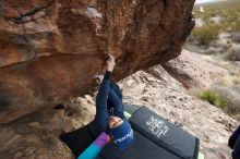 Bouldering in Hueco Tanks on 01/02/2019 with Blue Lizard Climbing and Yoga

Filename: SRM_20190102_1433340.jpg
Aperture: f/6.3
Shutter Speed: 1/320
Body: Canon EOS-1D Mark II
Lens: Canon EF 16-35mm f/2.8 L