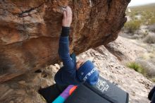 Bouldering in Hueco Tanks on 01/02/2019 with Blue Lizard Climbing and Yoga

Filename: SRM_20190102_1433341.jpg
Aperture: f/5.6
Shutter Speed: 1/320
Body: Canon EOS-1D Mark II
Lens: Canon EF 16-35mm f/2.8 L