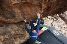 Bouldering in Hueco Tanks on 01/02/2019 with Blue Lizard Climbing and Yoga

Filename: SRM_20190102_1436560.jpg
Aperture: f/5.6
Shutter Speed: 1/320
Body: Canon EOS-1D Mark II
Lens: Canon EF 16-35mm f/2.8 L