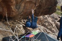 Bouldering in Hueco Tanks on 01/02/2019 with Blue Lizard Climbing and Yoga

Filename: SRM_20190102_1445360.jpg
Aperture: f/5.6
Shutter Speed: 1/320
Body: Canon EOS-1D Mark II
Lens: Canon EF 50mm f/1.8 II