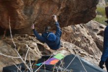 Bouldering in Hueco Tanks on 01/02/2019 with Blue Lizard Climbing and Yoga

Filename: SRM_20190102_1445380.jpg
Aperture: f/6.3
Shutter Speed: 1/320
Body: Canon EOS-1D Mark II
Lens: Canon EF 50mm f/1.8 II