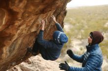 Bouldering in Hueco Tanks on 01/02/2019 with Blue Lizard Climbing and Yoga

Filename: SRM_20190102_1456531.jpg
Aperture: f/2.8
Shutter Speed: 1/400
Body: Canon EOS-1D Mark II
Lens: Canon EF 50mm f/1.8 II