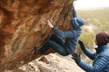 Bouldering in Hueco Tanks on 01/02/2019 with Blue Lizard Climbing and Yoga

Filename: SRM_20190102_1456580.jpg
Aperture: f/2.5
Shutter Speed: 1/400
Body: Canon EOS-1D Mark II
Lens: Canon EF 50mm f/1.8 II