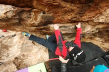 Bouldering in Hueco Tanks on 01/02/2019 with Blue Lizard Climbing and Yoga

Filename: SRM_20190102_1537180.jpg
Aperture: f/7.1
Shutter Speed: 1/320
Body: Canon EOS-1D Mark II
Lens: Canon EF 16-35mm f/2.8 L