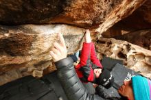 Bouldering in Hueco Tanks on 01/02/2019 with Blue Lizard Climbing and Yoga

Filename: SRM_20190102_1539440.jpg
Aperture: f/5.6
Shutter Speed: 1/320
Body: Canon EOS-1D Mark II
Lens: Canon EF 16-35mm f/2.8 L