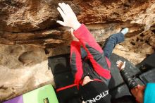 Bouldering in Hueco Tanks on 01/02/2019 with Blue Lizard Climbing and Yoga

Filename: SRM_20190102_1544070.jpg
Aperture: f/7.1
Shutter Speed: 1/320
Body: Canon EOS-1D Mark II
Lens: Canon EF 16-35mm f/2.8 L