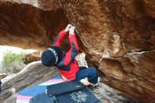 Bouldering in Hueco Tanks on 01/02/2019 with Blue Lizard Climbing and Yoga

Filename: SRM_20190102_1550160.jpg
Aperture: f/2.8
Shutter Speed: 1/320
Body: Canon EOS-1D Mark II
Lens: Canon EF 16-35mm f/2.8 L