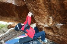 Bouldering in Hueco Tanks on 01/02/2019 with Blue Lizard Climbing and Yoga

Filename: SRM_20190102_1550170.jpg
Aperture: f/2.8
Shutter Speed: 1/320
Body: Canon EOS-1D Mark II
Lens: Canon EF 16-35mm f/2.8 L