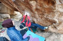 Bouldering in Hueco Tanks on 01/02/2019 with Blue Lizard Climbing and Yoga

Filename: SRM_20190102_1616310.jpg
Aperture: f/3.5
Shutter Speed: 1/250
Body: Canon EOS-1D Mark II
Lens: Canon EF 16-35mm f/2.8 L