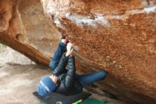 Bouldering in Hueco Tanks on 01/02/2019 with Blue Lizard Climbing and Yoga

Filename: SRM_20190102_1703530.jpg
Aperture: f/2.8
Shutter Speed: 1/200
Body: Canon EOS-1D Mark II
Lens: Canon EF 50mm f/1.8 II