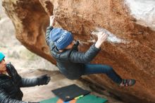 Bouldering in Hueco Tanks on 01/02/2019 with Blue Lizard Climbing and Yoga

Filename: SRM_20190102_1704160.jpg
Aperture: f/3.2
Shutter Speed: 1/200
Body: Canon EOS-1D Mark II
Lens: Canon EF 50mm f/1.8 II