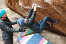 Bouldering in Hueco Tanks on 01/02/2019 with Blue Lizard Climbing and Yoga

Filename: SRM_20190102_1704270.jpg
Aperture: f/2.8
Shutter Speed: 1/200
Body: Canon EOS-1D Mark II
Lens: Canon EF 50mm f/1.8 II