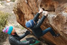 Bouldering in Hueco Tanks on 01/02/2019 with Blue Lizard Climbing and Yoga

Filename: SRM_20190102_1704440.jpg
Aperture: f/3.2
Shutter Speed: 1/250
Body: Canon EOS-1D Mark II
Lens: Canon EF 50mm f/1.8 II