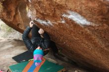 Bouldering in Hueco Tanks on 01/02/2019 with Blue Lizard Climbing and Yoga

Filename: SRM_20190102_1714100.jpg
Aperture: f/3.2
Shutter Speed: 1/250
Body: Canon EOS-1D Mark II
Lens: Canon EF 50mm f/1.8 II