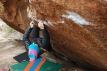 Bouldering in Hueco Tanks on 01/02/2019 with Blue Lizard Climbing and Yoga

Filename: SRM_20190102_1714120.jpg
Aperture: f/3.2
Shutter Speed: 1/250
Body: Canon EOS-1D Mark II
Lens: Canon EF 50mm f/1.8 II