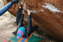 Bouldering in Hueco Tanks on 01/02/2019 with Blue Lizard Climbing and Yoga

Filename: SRM_20190102_1714310.jpg
Aperture: f/3.2
Shutter Speed: 1/250
Body: Canon EOS-1D Mark II
Lens: Canon EF 50mm f/1.8 II