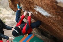 Bouldering in Hueco Tanks on 01/02/2019 with Blue Lizard Climbing and Yoga

Filename: SRM_20190102_1716040.jpg
Aperture: f/3.5
Shutter Speed: 1/250
Body: Canon EOS-1D Mark II
Lens: Canon EF 50mm f/1.8 II