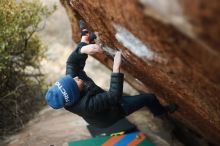 Bouldering in Hueco Tanks on 01/02/2019 with Blue Lizard Climbing and Yoga

Filename: SRM_20190102_1716370.jpg
Aperture: f/2.2
Shutter Speed: 1/320
Body: Canon EOS-1D Mark II
Lens: Canon EF 50mm f/1.8 II