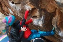 Bouldering in Hueco Tanks on 01/02/2019 with Blue Lizard Climbing and Yoga

Filename: SRM_20190102_1724100.jpg
Aperture: f/3.5
Shutter Speed: 1/250
Body: Canon EOS-1D Mark II
Lens: Canon EF 50mm f/1.8 II
