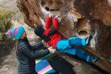 Bouldering in Hueco Tanks on 01/02/2019 with Blue Lizard Climbing and Yoga

Filename: SRM_20190102_1724160.jpg
Aperture: f/3.5
Shutter Speed: 1/250
Body: Canon EOS-1D Mark II
Lens: Canon EF 50mm f/1.8 II