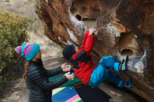 Bouldering in Hueco Tanks on 01/02/2019 with Blue Lizard Climbing and Yoga

Filename: SRM_20190102_1724300.jpg
Aperture: f/4.0
Shutter Speed: 1/250
Body: Canon EOS-1D Mark II
Lens: Canon EF 50mm f/1.8 II