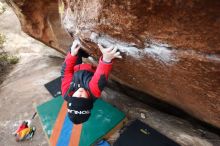 Bouldering in Hueco Tanks on 01/02/2019 with Blue Lizard Climbing and Yoga

Filename: SRM_20190102_1728470.jpg
Aperture: f/4.0
Shutter Speed: 1/160
Body: Canon EOS-1D Mark II
Lens: Canon EF 16-35mm f/2.8 L