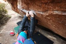 Bouldering in Hueco Tanks on 01/02/2019 with Blue Lizard Climbing and Yoga

Filename: SRM_20190102_1730040.jpg
Aperture: f/4.0
Shutter Speed: 1/160
Body: Canon EOS-1D Mark II
Lens: Canon EF 16-35mm f/2.8 L