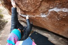 Bouldering in Hueco Tanks on 01/02/2019 with Blue Lizard Climbing and Yoga

Filename: SRM_20190102_1730140.jpg
Aperture: f/3.2
Shutter Speed: 1/160
Body: Canon EOS-1D Mark II
Lens: Canon EF 16-35mm f/2.8 L