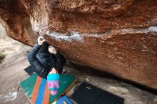 Bouldering in Hueco Tanks on 01/02/2019 with Blue Lizard Climbing and Yoga

Filename: SRM_20190102_1734000.jpg
Aperture: f/3.5
Shutter Speed: 1/160
Body: Canon EOS-1D Mark II
Lens: Canon EF 16-35mm f/2.8 L