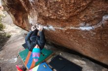Bouldering in Hueco Tanks on 01/02/2019 with Blue Lizard Climbing and Yoga

Filename: SRM_20190102_1737340.jpg
Aperture: f/3.5
Shutter Speed: 1/160
Body: Canon EOS-1D Mark II
Lens: Canon EF 16-35mm f/2.8 L