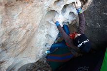 Bouldering in Hueco Tanks on 01/01/2019 with Blue Lizard Climbing and Yoga

Filename: SRM_20190101_1022450.jpg
Aperture: f/3.5
Shutter Speed: 1/200
Body: Canon EOS-1D Mark II
Lens: Canon EF 16-35mm f/2.8 L