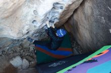 Bouldering in Hueco Tanks on 01/01/2019 with Blue Lizard Climbing and Yoga

Filename: SRM_20190101_1023510.jpg
Aperture: f/3.2
Shutter Speed: 1/200
Body: Canon EOS-1D Mark II
Lens: Canon EF 16-35mm f/2.8 L