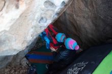 Bouldering in Hueco Tanks on 01/01/2019 with Blue Lizard Climbing and Yoga

Filename: SRM_20190101_1040410.jpg
Aperture: f/3.2
Shutter Speed: 1/200
Body: Canon EOS-1D Mark II
Lens: Canon EF 16-35mm f/2.8 L