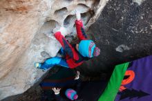 Bouldering in Hueco Tanks on 01/01/2019 with Blue Lizard Climbing and Yoga

Filename: SRM_20190101_1041450.jpg
Aperture: f/4.0
Shutter Speed: 1/200
Body: Canon EOS-1D Mark II
Lens: Canon EF 16-35mm f/2.8 L