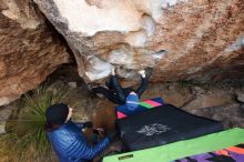 Bouldering in Hueco Tanks on 01/01/2019 with Blue Lizard Climbing and Yoga

Filename: SRM_20190101_1055170.jpg
Aperture: f/4.5
Shutter Speed: 1/200
Body: Canon EOS-1D Mark II
Lens: Canon EF 16-35mm f/2.8 L