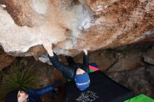 Bouldering in Hueco Tanks on 01/01/2019 with Blue Lizard Climbing and Yoga

Filename: SRM_20190101_1056070.jpg
Aperture: f/4.5
Shutter Speed: 1/250
Body: Canon EOS-1D Mark II
Lens: Canon EF 16-35mm f/2.8 L