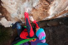 Bouldering in Hueco Tanks on 01/01/2019 with Blue Lizard Climbing and Yoga

Filename: SRM_20190101_1110141.jpg
Aperture: f/5.0
Shutter Speed: 1/250
Body: Canon EOS-1D Mark II
Lens: Canon EF 16-35mm f/2.8 L