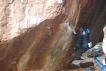 Bouldering in Hueco Tanks on 01/01/2019 with Blue Lizard Climbing and Yoga

Filename: SRM_20190101_1126420.jpg
Aperture: f/2.5
Shutter Speed: 1/250
Body: Canon EOS-1D Mark II
Lens: Canon EF 50mm f/1.8 II