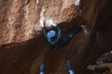 Bouldering in Hueco Tanks on 01/01/2019 with Blue Lizard Climbing and Yoga

Filename: SRM_20190101_1129450.jpg
Aperture: f/2.8
Shutter Speed: 1/250
Body: Canon EOS-1D Mark II
Lens: Canon EF 50mm f/1.8 II